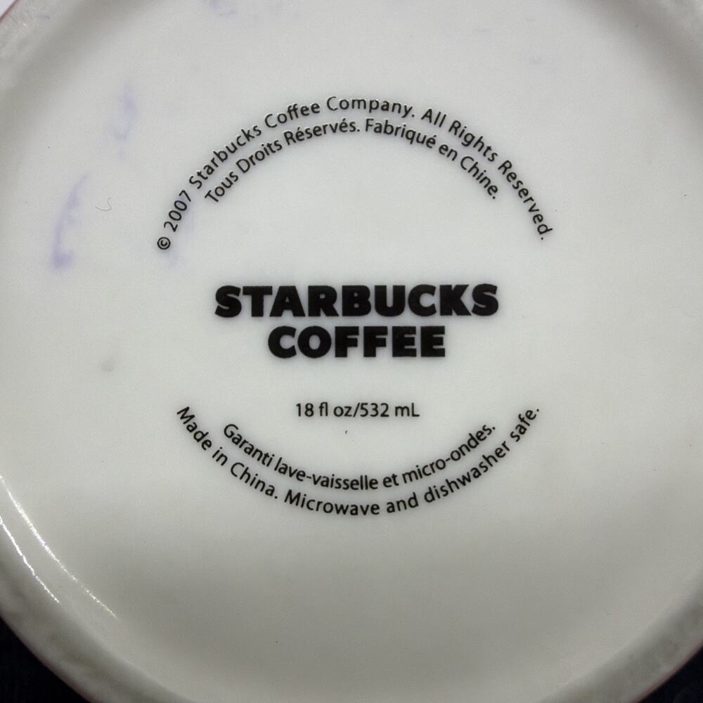 Starbucks Cup RED White Abbey Mug "Est 1971 Starbucks Coffee Co" 18 oz EUC - Picture 8 of 8